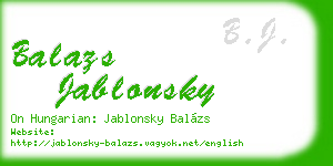 balazs jablonsky business card